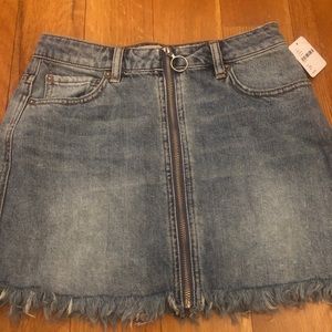 free people zip up denim skirt
